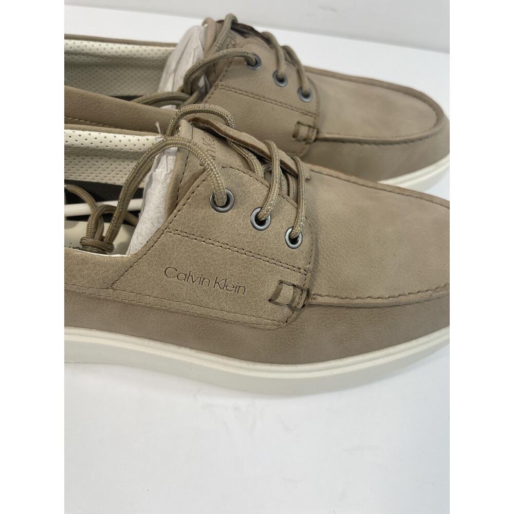 Calvin Klein Shoes Mens Size 10 Beige Boat Shoe Sneakers Casual Comfort - Picture 7 of 16